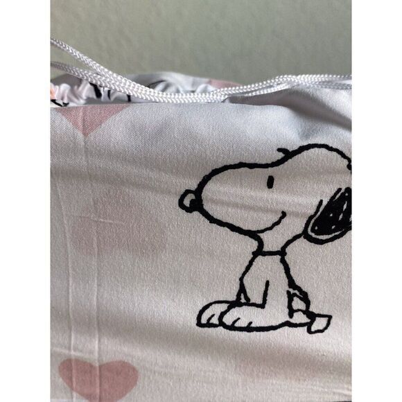 3 Pc Peanuts Snoopy Pink Hearts Valentines Day TWIN Size Sheet Set Soft NEW - Picture 9 of 12